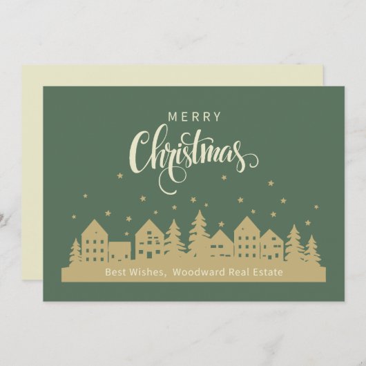 レトロクリスマス | 実在Estate Clientカスタム サンキューカード (正面/裏面)