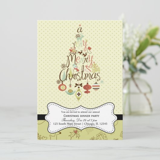 レトロクリスマス 招待状 (スタンド正面)