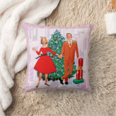 レトロクリスマス 1950年代 カップル 枕 (ブランケット)