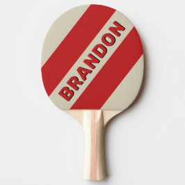 レトロクリムゾンはっきりした三ストライプつの名前 卓球ラケット