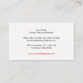 レトロクリーニングサービスのグレーと赤 名刺 (裏面)