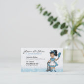 レトロクリーニングレディークリーナーサービスハウスキーパー 名刺 (スタンド正面)