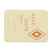 レトロクリームと焦げオレンジ幾何モダン法 マグネット (横)