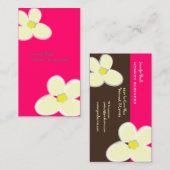 レトロクリームプルメリア/DIY背景色 名刺 (正面/裏面)