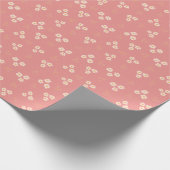 レトロクリーム&金ゴールドデイジーフラワー ラッピングペーパー (角)