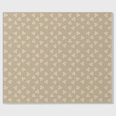 レトロクリーム&金ゴールドデイジーフラワー ラッピングペーパー (フラット)