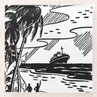 レトロクルーズ船 ガラスコースター