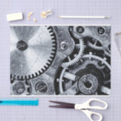 レトロクロックマクロ撮影、ヴィンテージクロックB&W 薄葉紙 (クラフト)