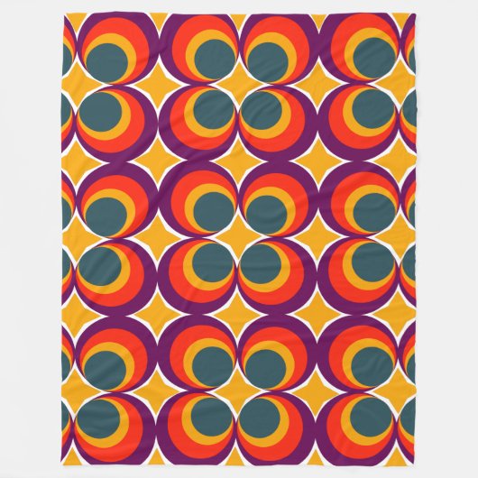 レトロクローバー フリースブランケット (正面)