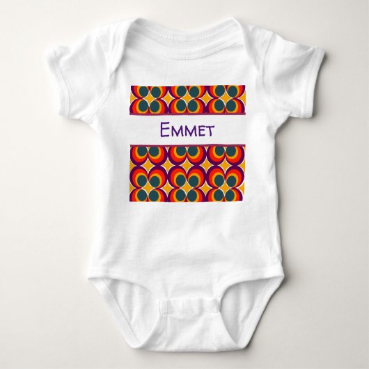 レトロクローバー ベビーボディスーツ (正面)