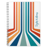 レトロクールがストライプお名前で曲がった ノートブック (正面)