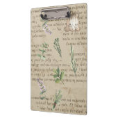 レトロクールな植物や素朴ハーブを含む文字デザイン クリップボード (左)