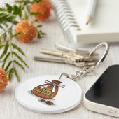 レトロクールイメージlコーヒーバッグlエスプレッソlブラウン キーホルダー (正面右)