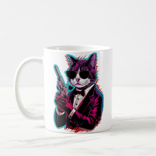 レトロクールキャットスパイ コーヒーマグカップ (左)