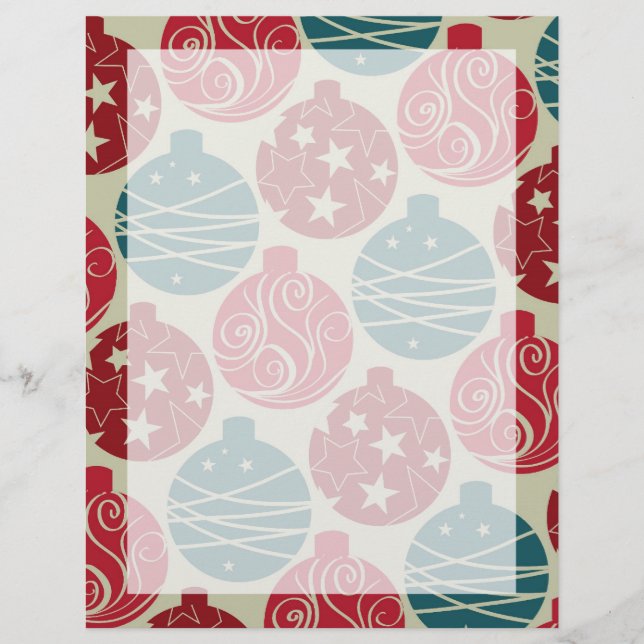 レトロクールクリスマスオーナメントレッドブルーギフト (正面)