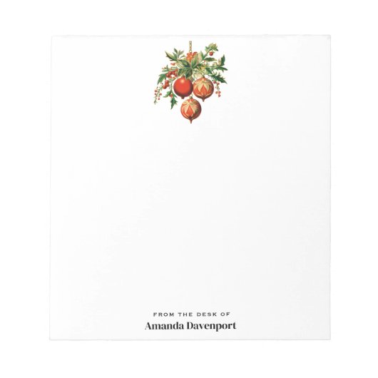 レトロクールクリスマスツリーの装飾 ノートパッド (正面)