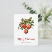 レトロクールクリスマスツリーの装飾 ポストカード (スタンド正面)