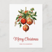 レトロクールクリスマスツリーの装飾 ポストカード (正面)