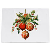 レトロクールクリスマスツリーの装飾 ラージペーパーバッグ (正面)