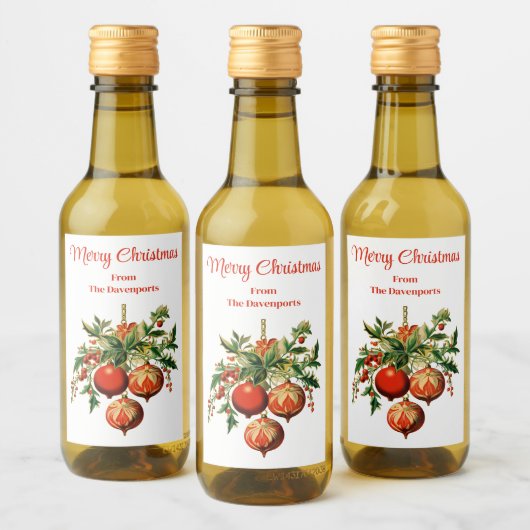 レトロクールクリスマスツリーの装飾 ワインラベル (ボトル)