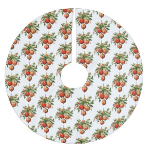 レトロクールクリスマスツリー装飾パターン ブラッシュドポリエステルツリースカート