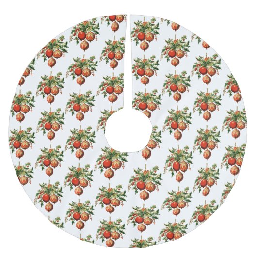 レトロクールクリスマスツリー装飾パターン ブラッシュドポリエステルツリースカート (正面)