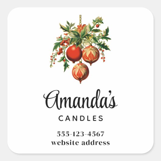 レトロクールクリスマスツリー装飾事業 スクエアシール (正面)