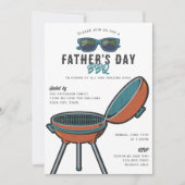 レトロクールグリルサングラスファーザーズデイBBQパーティー 招待状 (正面)