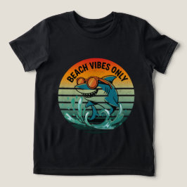 レトロクールシャークとサングラス – ビーチビベスのみ トライブレンドＴシャツ