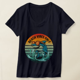 レトロクールシャークとサングラス – ビーチビベスのみ Tシャツ