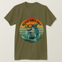 レトロクールシャークとサングラス – ビーチビベスのみ Tシャツ