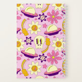 レトロクールスカル、花とUFO ノートブック (裏面)