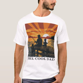 レトロクールダッド ヴィンテージ サンセット フィッシング Tシャツ デザイン