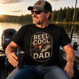 レトロクールダッド ヴィンテージ フィッシング レトロな夕日 Tシャツ
