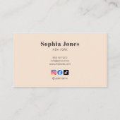 レトロクールトレンディーカラフルレインボーソーシャルメディア 名刺 (裏面)