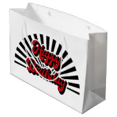 レトロクールハッピーバースデーワードアートパーティー ラージペーパーバッグ (裏面アングル)