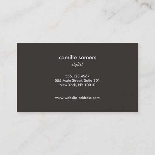 レトロクールバラゴールドフォイルブラウンシェブロンパターン 名刺 (裏面)