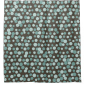 レトロクールブラウンアクアバスルームシャワーカーテン シャワーカーテン (正面)