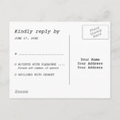 レトロクールブラックカラフルRSVP インビテーションポストカード (裏面)