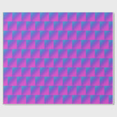 レトロクールブルー、紫、ピンクのグラデーション正方形 ラッピングペーパー (フラット)