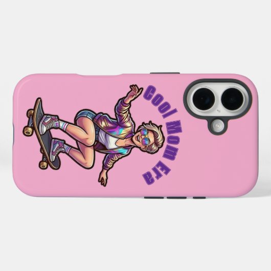 レトロクールママ時代カスタムテキストフォンケース Case-Mate iPhoneケース (裏面 (横))