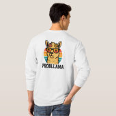 レトロクールラマとサングラス – PROBLLAMA おもしろい Tシャツ (裏面フル)