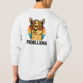 レトロクールラマとサングラス – PROBLLAMA おもしろい Tシャツ (裏面)