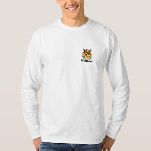 レトロクールラマとサングラス – PROBLLAMA おもしろい Tシャツ (正面)