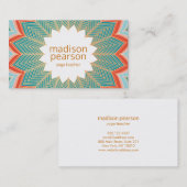 レトロクールロータスマンダラフラワーヨガ先生 名刺 (正面/裏面)