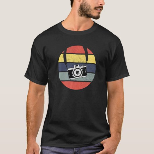 レトロクールヴィンテージカメラ撮影写真機 Tシャツ (正面)