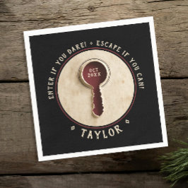 レトロクールヴィンテージブラックスパイエスケープルームアドベンチャー スタンダードカクテルナプキン