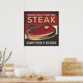 レトロクールヴィンテージ肉屋ポスター ポスター (キッチン)
