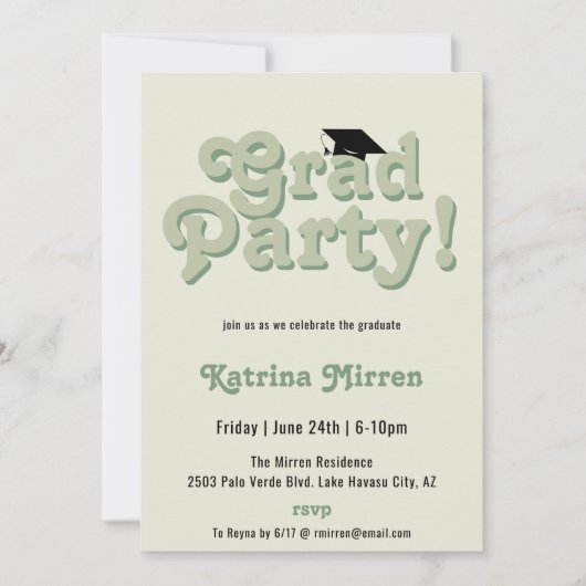 レトロクール卒業会 招待状 (正面)