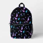 レトロクール抽象芸術のジオメトリパターン名 プリントバックパック (正面)